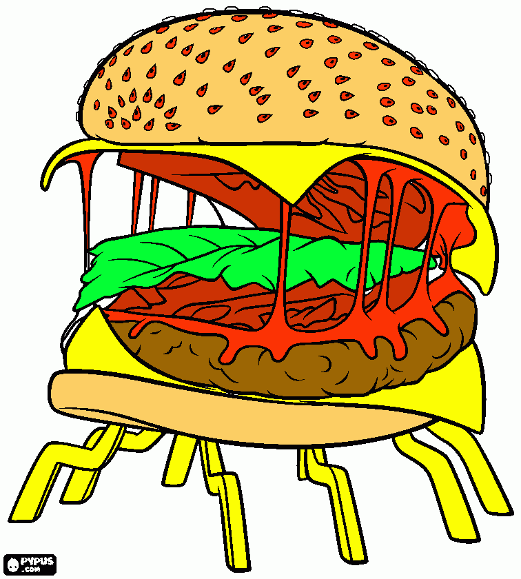 Omalovánka burgerpavuk