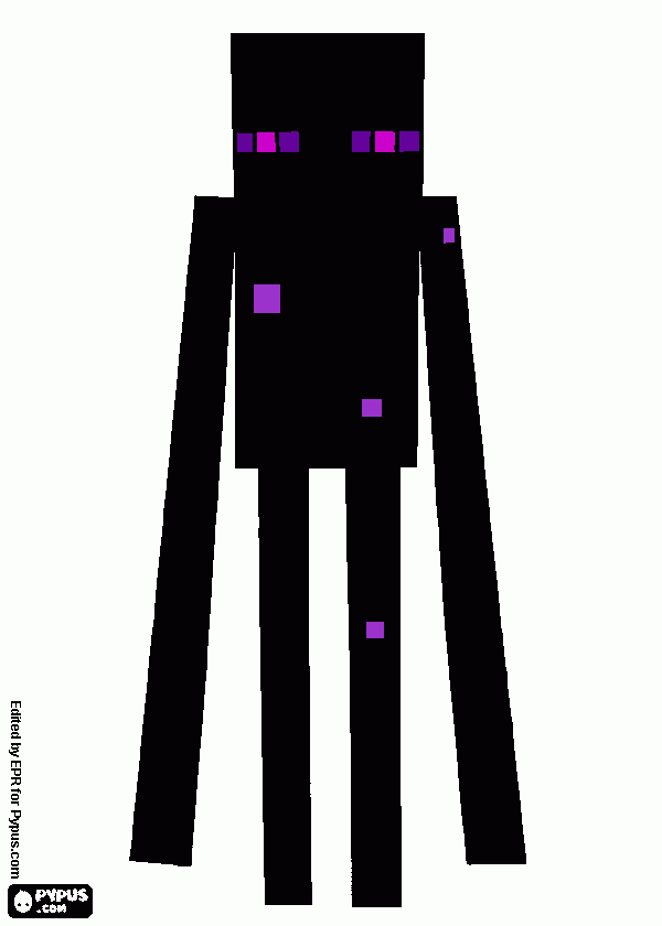 Omalovánka enderman z end v minecraft