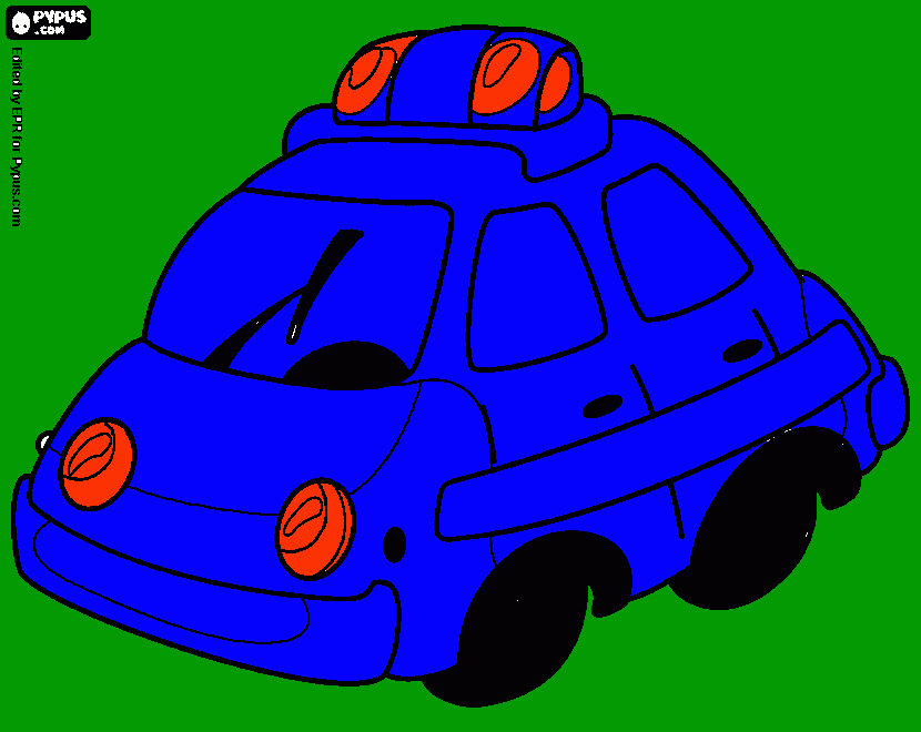 Omalovánka Hračka policejní auto v trávě