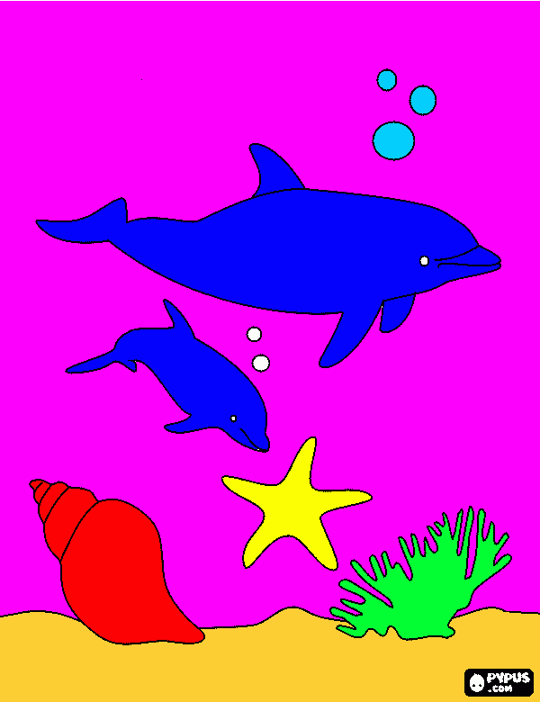 Omalovánka Janka delfíni