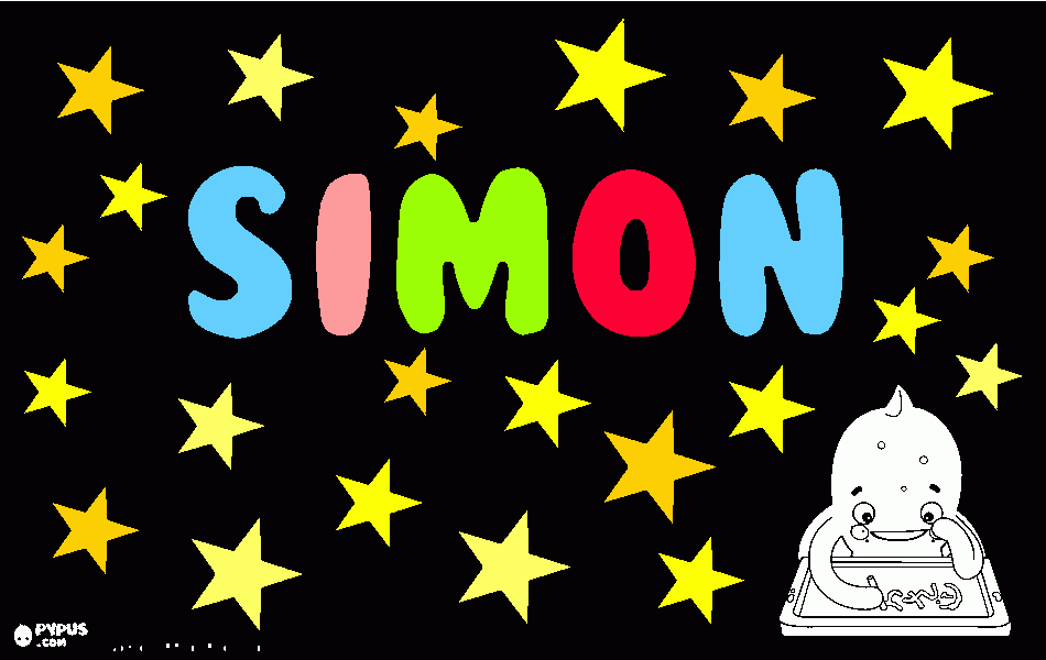 Omalovánka jmenovka Simon