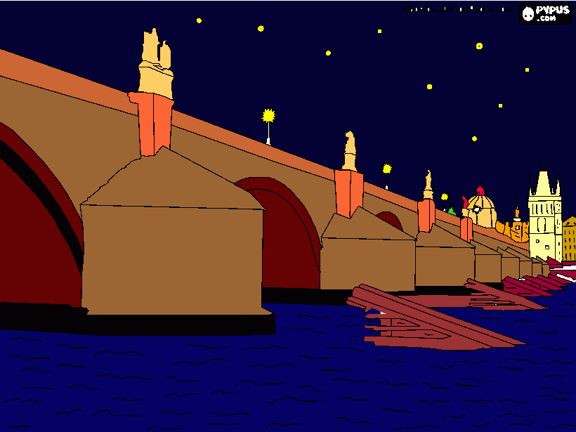 Omalovánka Karlův Most Praze