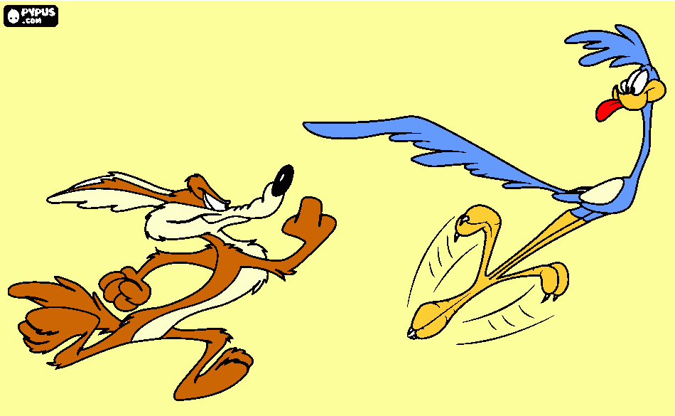 Omalovánka kojot Willi honí kukačku , mik mik