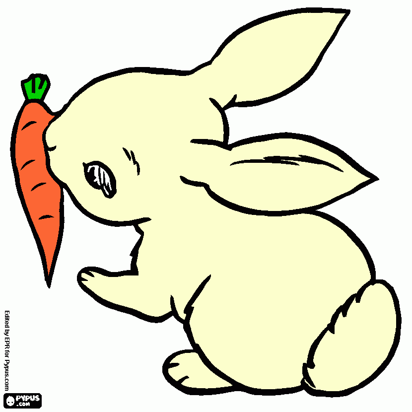 Omalovánka králík s mrkvičkou