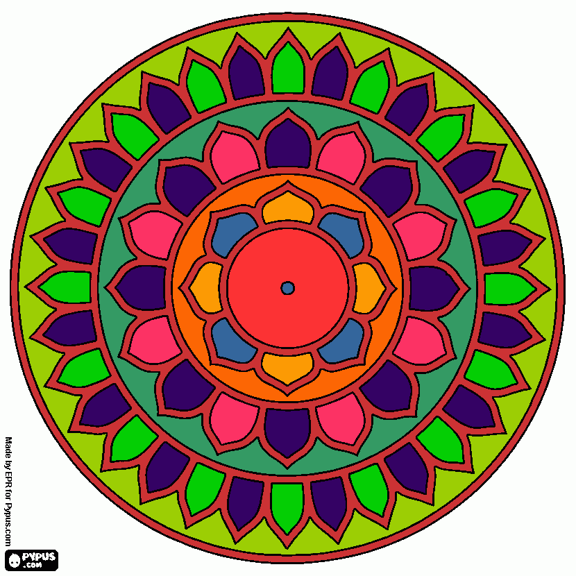 Omalovánka mandala fontána