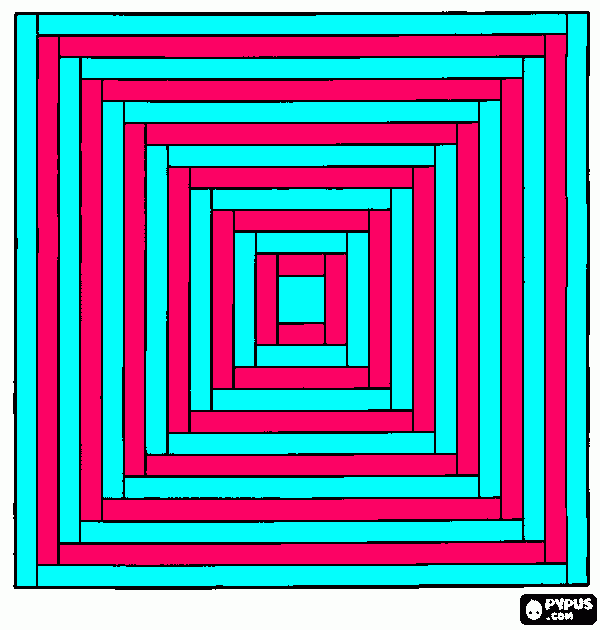 Omalovánka Mandala-Čtverec