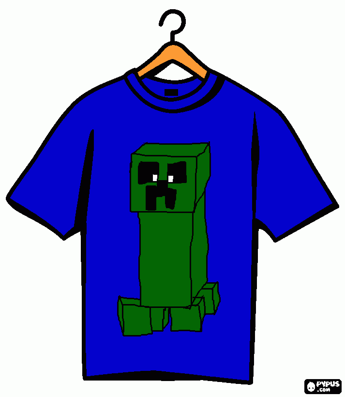 Omalovánka minecraft creeper tricko