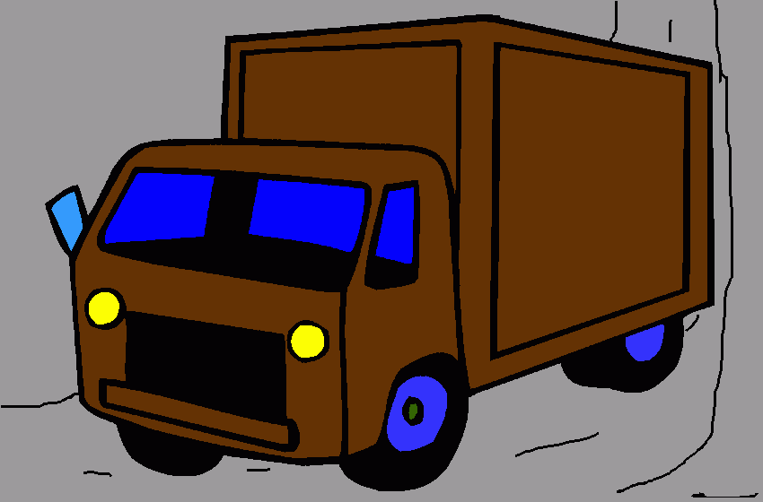 Omalovánka náklaďák v tunelu