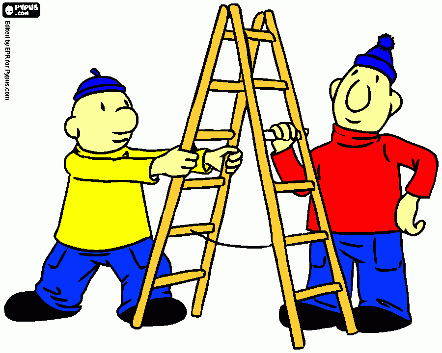 Omalovánka omalovanka Pat a Mat s žebříkem