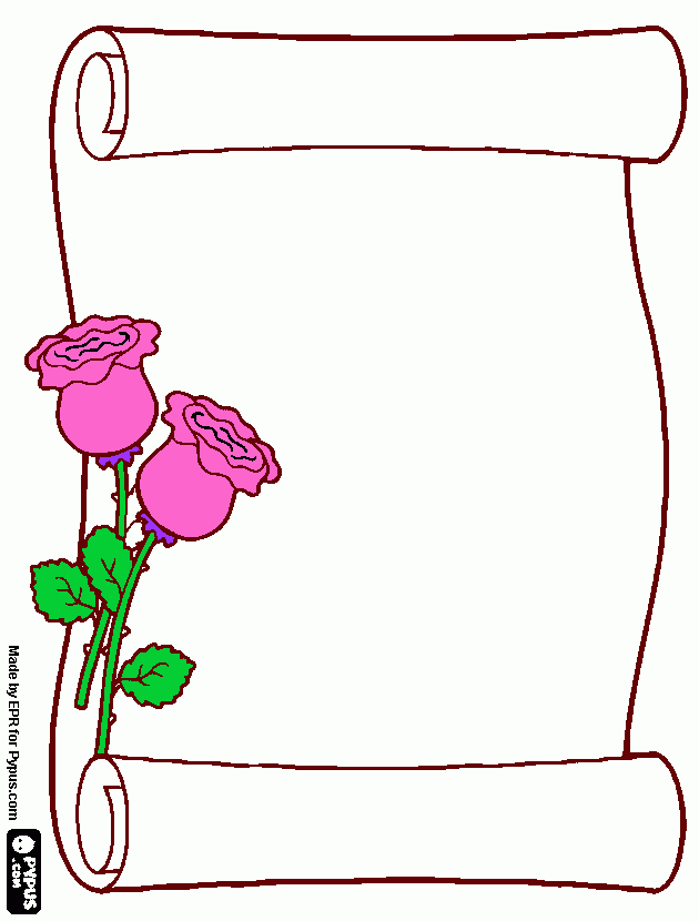 Omalovánka přání s růží