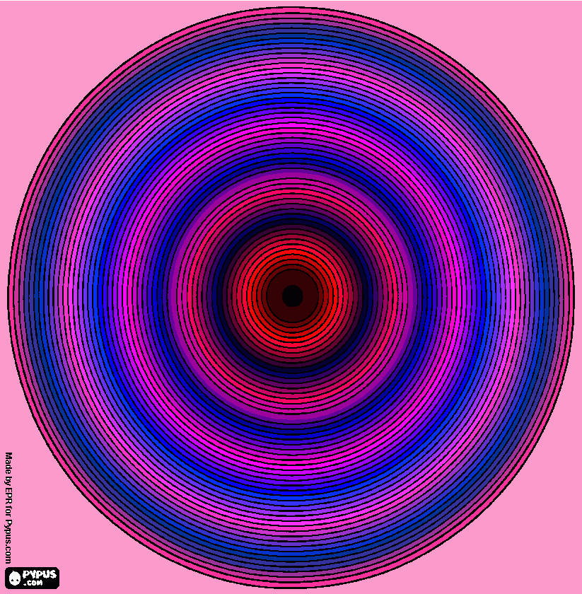 Omalovánka soustředné kruhy - mandala