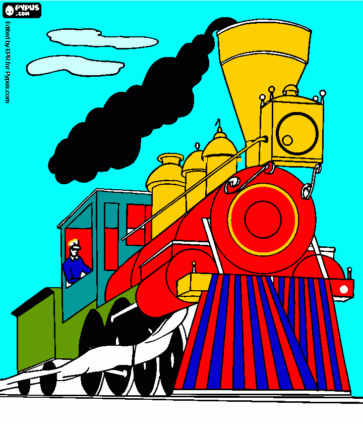 Omalovánka Vojtíšek lokomotiva