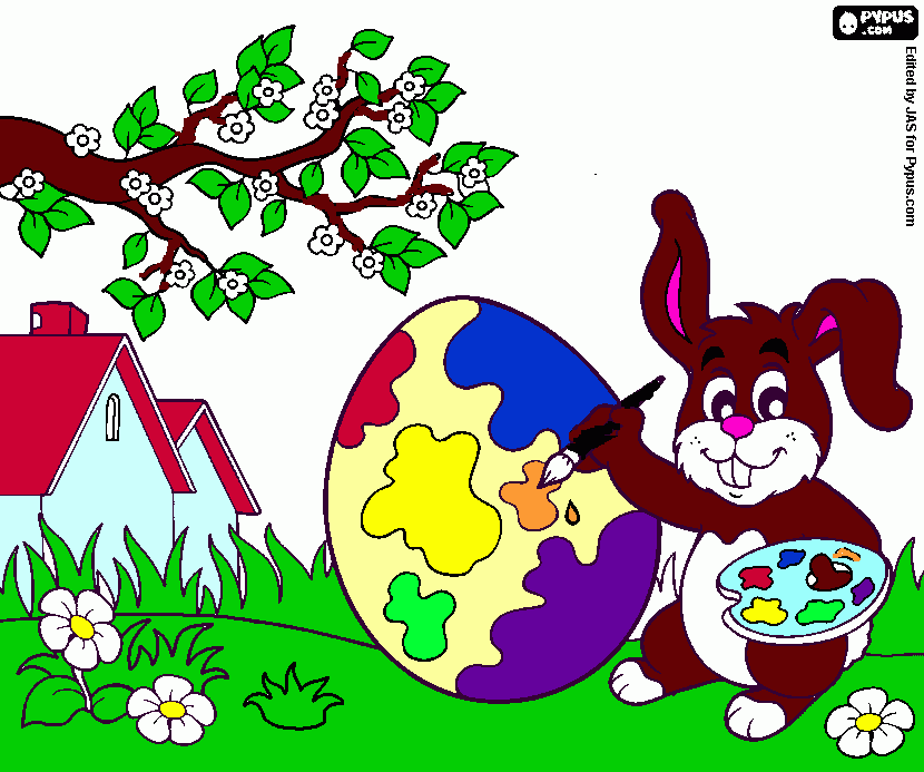Omalovánka Zajíček se chystá na Velikonoce