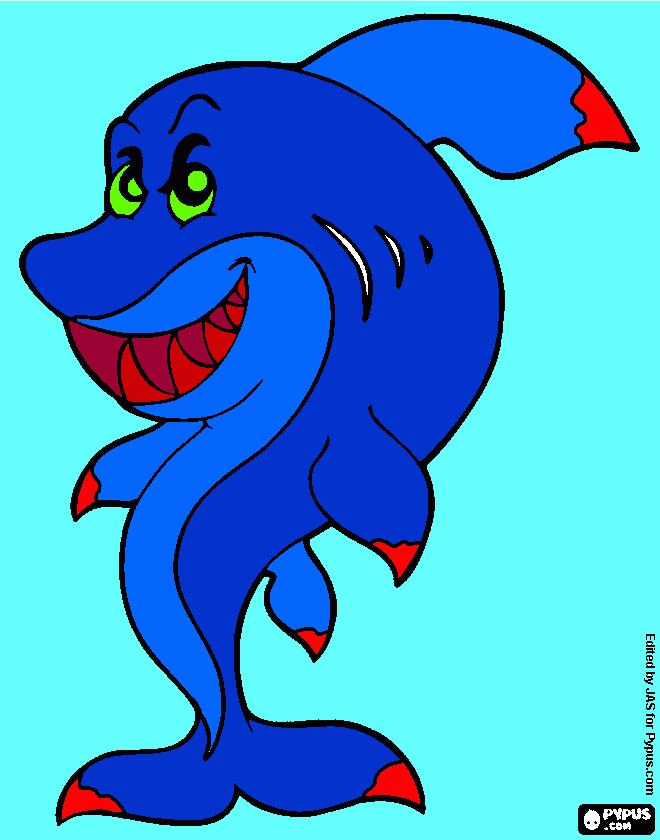 Omalovánka žralok modrý