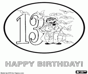 Omalovánka 13 let pozdrav, hrabě Drákula