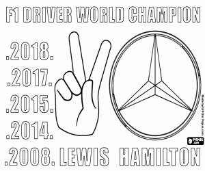Omalovánka 2018 F1 šampion, Lewis Hamilton