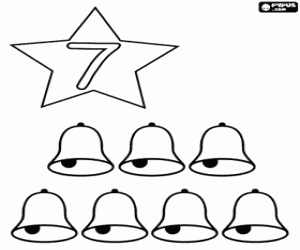 Omalovánka 7 zvony a číslo sedm