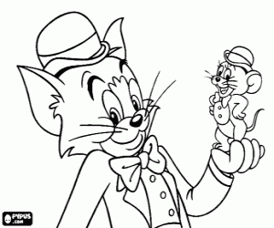 Omalovánka Tom a Jerry, buřinku a motýlek