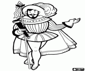 Omalovánka Admirál s dalekohledem a kopí