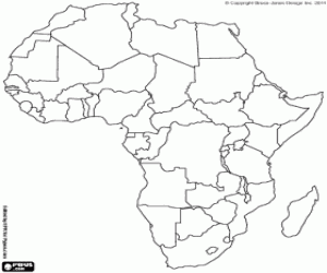 Omalovánka Africký kontinent mapa
