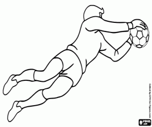 Omalovánka Akce fotbalový brankář