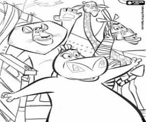 Omalovánka Alex, Marty, Gloria a Melman