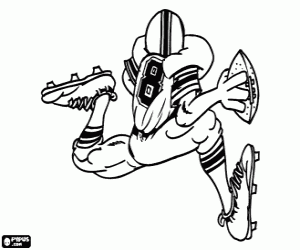 Omalovánka Americký fotbal hráč s míčem v ruce