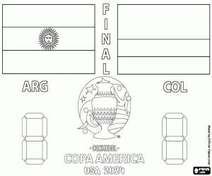 Omalovánka Argentina - Kolumbie, Copa América 2024