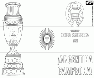 Omalovánka Argentina, šampion Copa America 2021
