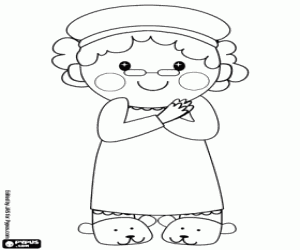 Omalovánka Babička s spánku oblečení