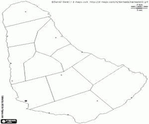 Omalovánka Barbados mapa