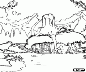 Omalovánka Bažina dům Shrek