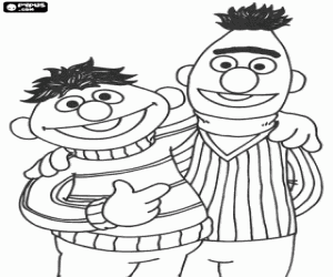 Omalovánka Bert a Ernie, dva velcí přátelé