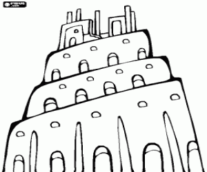 Omalovánka Biblické Babylonská věž