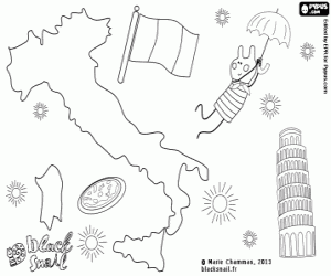 Omalovánka Blinky létání nad Itálie