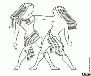 Omalovánka Blíženci, znamení horoskopu