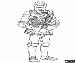 Omalovánka Bojovník s bojovými brnění