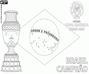 Omalovánka Brazílie, mistrem Copa America 2019