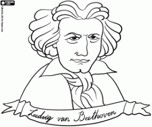 Omalovánka Busta Beethoven