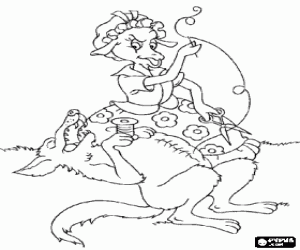 Omalovánka Břicho vlka a koza