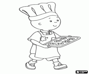 Omalovánka Caillou šéfkuchař a soubory cookie