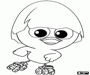 Omalovánka Calimero s kolečkové brusle