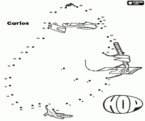 Omalovánka Carlos kuře, tečka na tečka