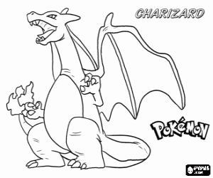 Omalovánka Charizard, vývoj Pokemon