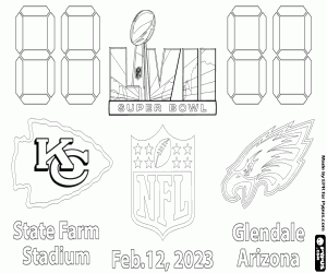 Omalovánka Chiefs vs Eagles, Super Bowl 2023