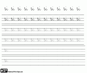 Omalovánka Cvičení kaligrafie s SI