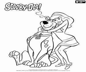Omalovánka Daphne objetí Scooby-Doo