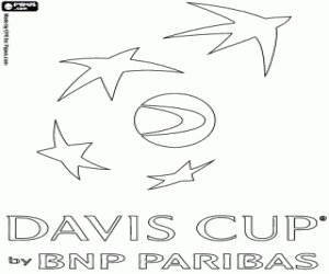 Omalovánka Davisův pohár a BNP Paribas logo