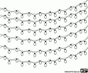 Omalovánka Dekorace se světly na Vánoce