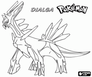 Omalovánka Dialga, drak Pokemon